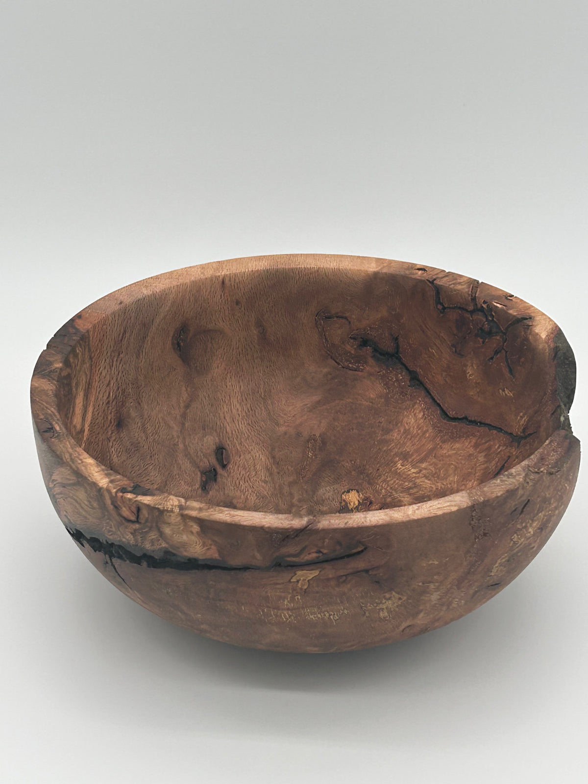Upcycled 10-in. Oak Burl Bowl with Natural Bark Pockets (St. Petersburg, FL)
