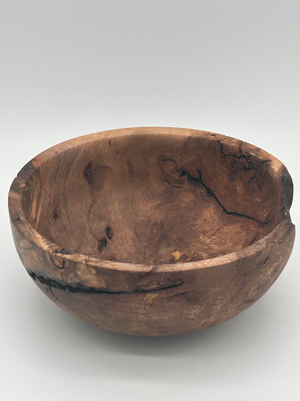 Upcycled 10-in. Oak Burl Bowl with Natural Bark Pockets (St. Petersburg, FL)
