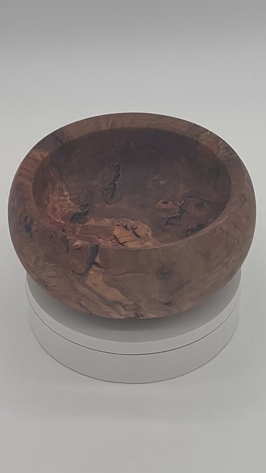 Upcycled 6-in. Spalted Laurel Oak Burl Bowl with Bark Pockets (St. Petersburg, FL) — Hand-Turned from Hurricane Milton Wood